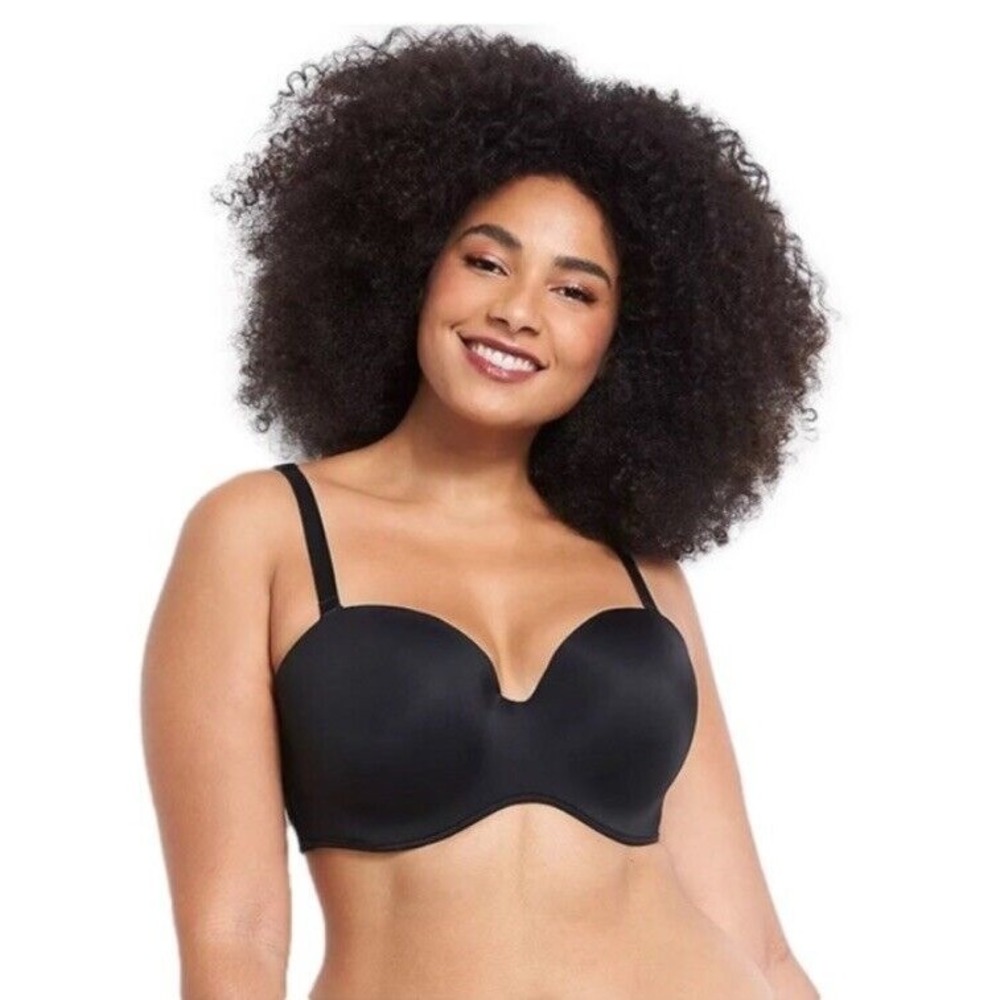 NWOTD Cacique 40DD Smooth Boost Strapless Bra Black 120536